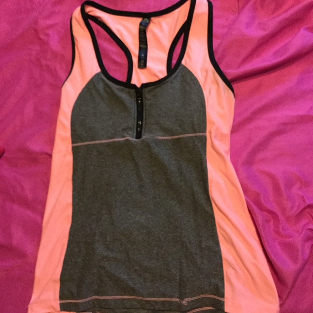 Pink and Grey Work out top